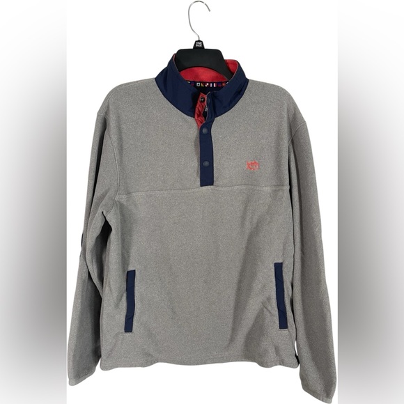 Southern Tide Men’s Pullover Sweatshirt Medium Gray Navy Preppy Tailgate Style - Picture 1 of 6